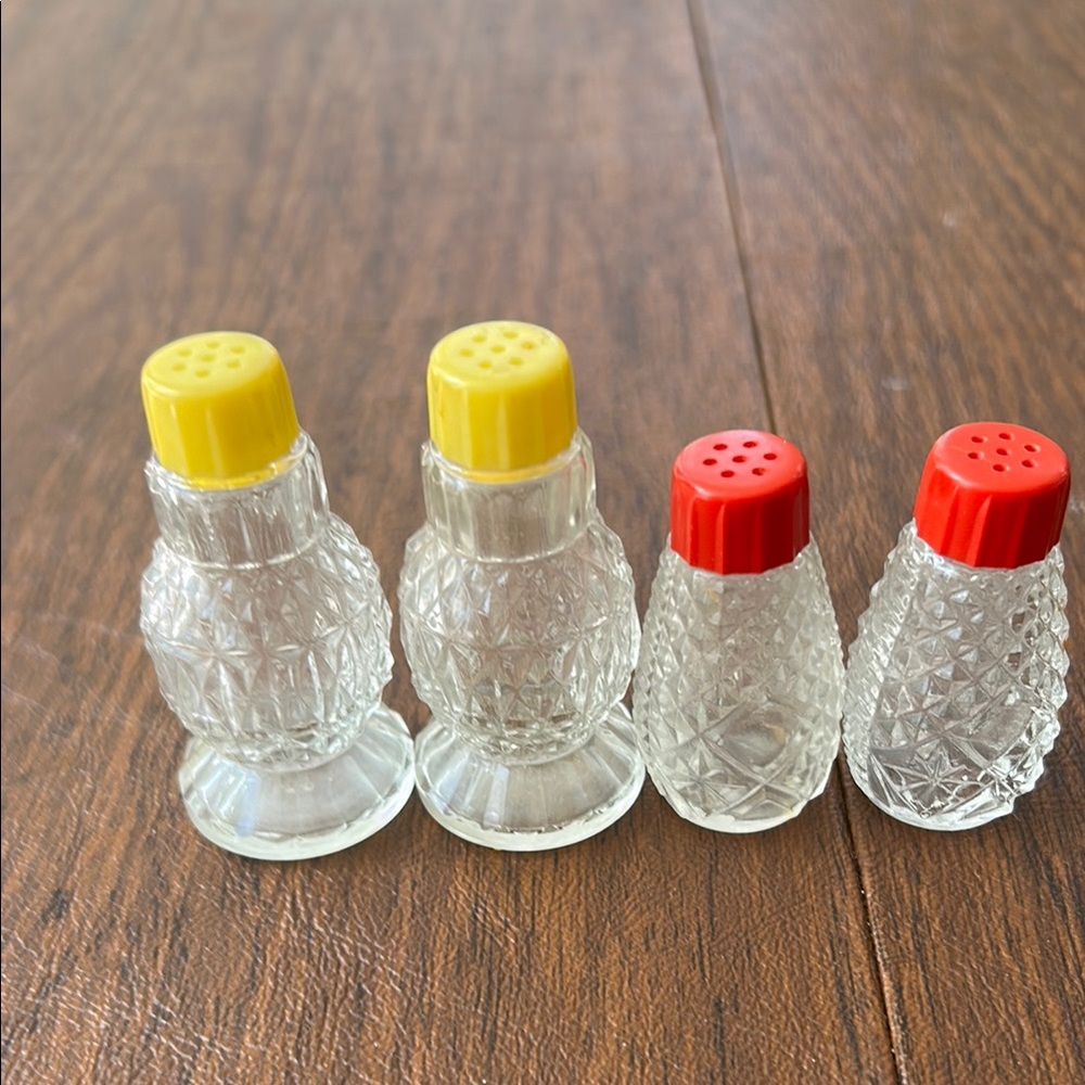 Mid century Vintage Glass Salt and Pepper 1940’s